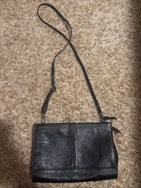 The Sak Black Leather Crossbody with Adjustable Strap
